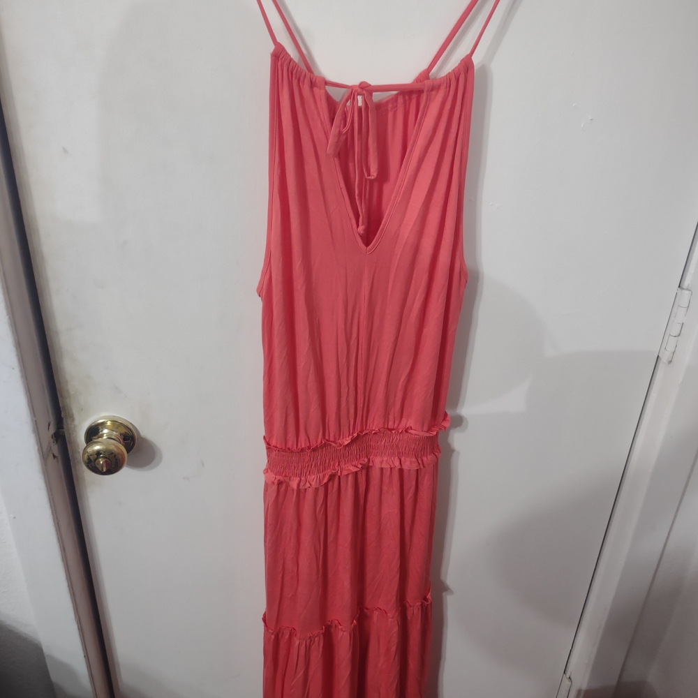 Pink Lily Coral Maxi Dress